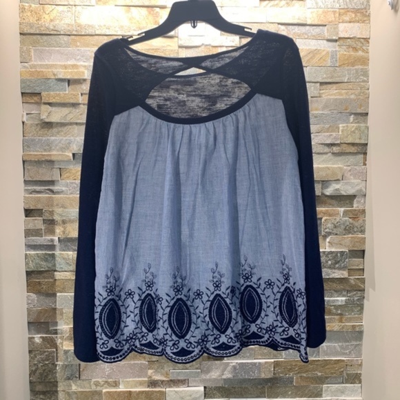 Caslon Embroidered Mixed Media Top - Picture 4 of 5